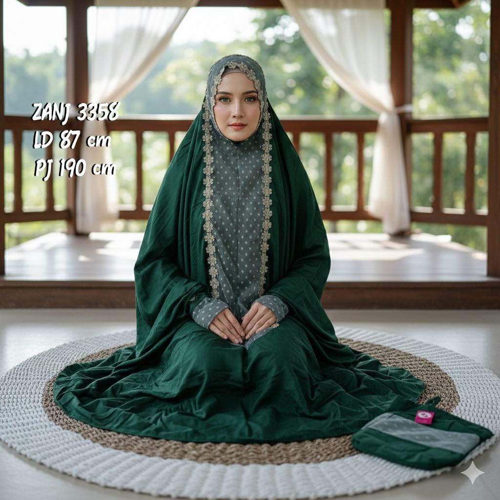 Mukena Terusan Dewasa Katun Rayon Ruby