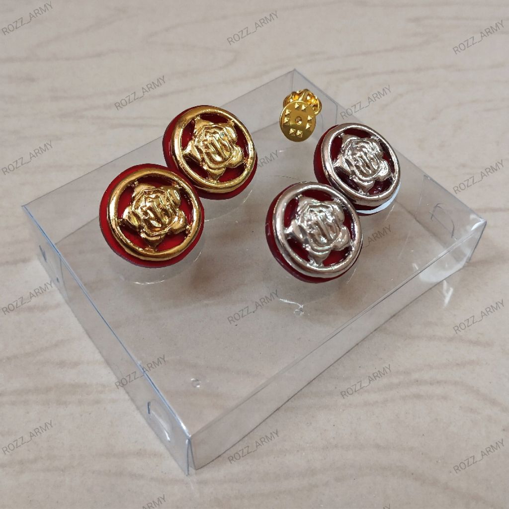 pin kerah baju satpam gold/silver miror akrilic