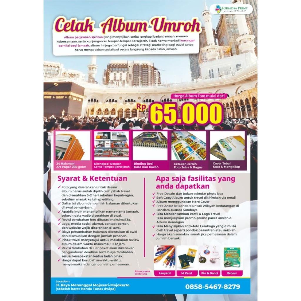 [SPECIAL DISKON] Cetak Album Foto Wisata, Umroh, Haji, Yearbook, Wedding,dll