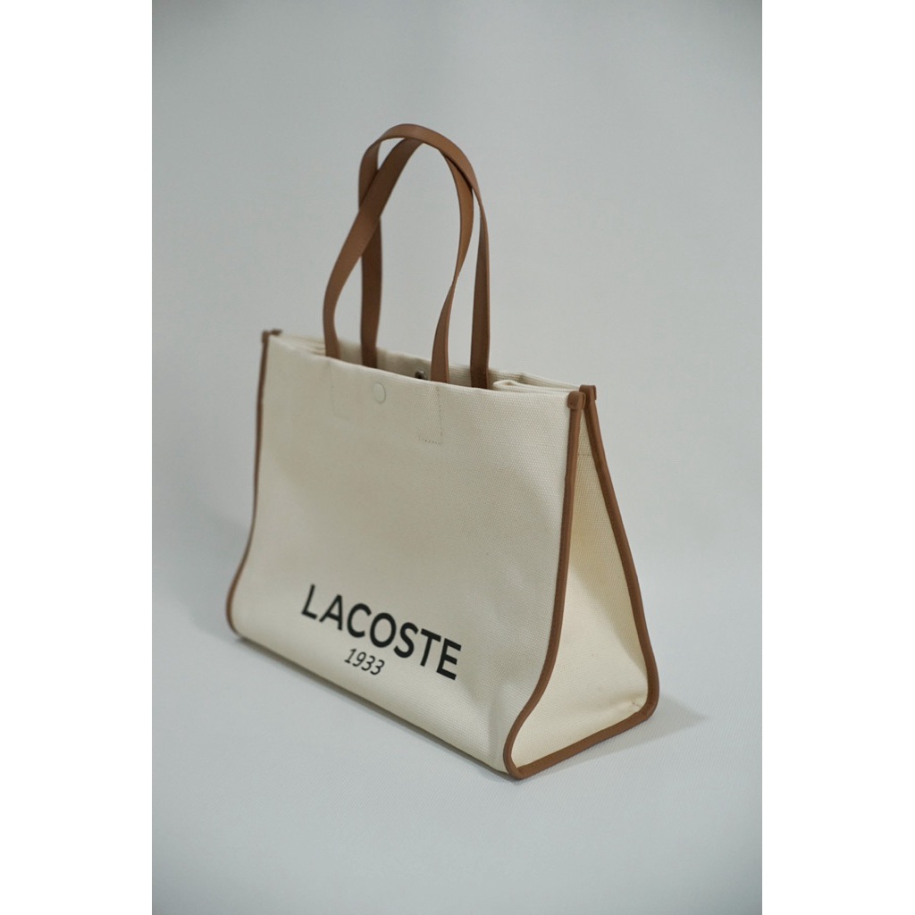 LACOSTE TEXTILE TOTE BAG Tas Wanita Putih Original
