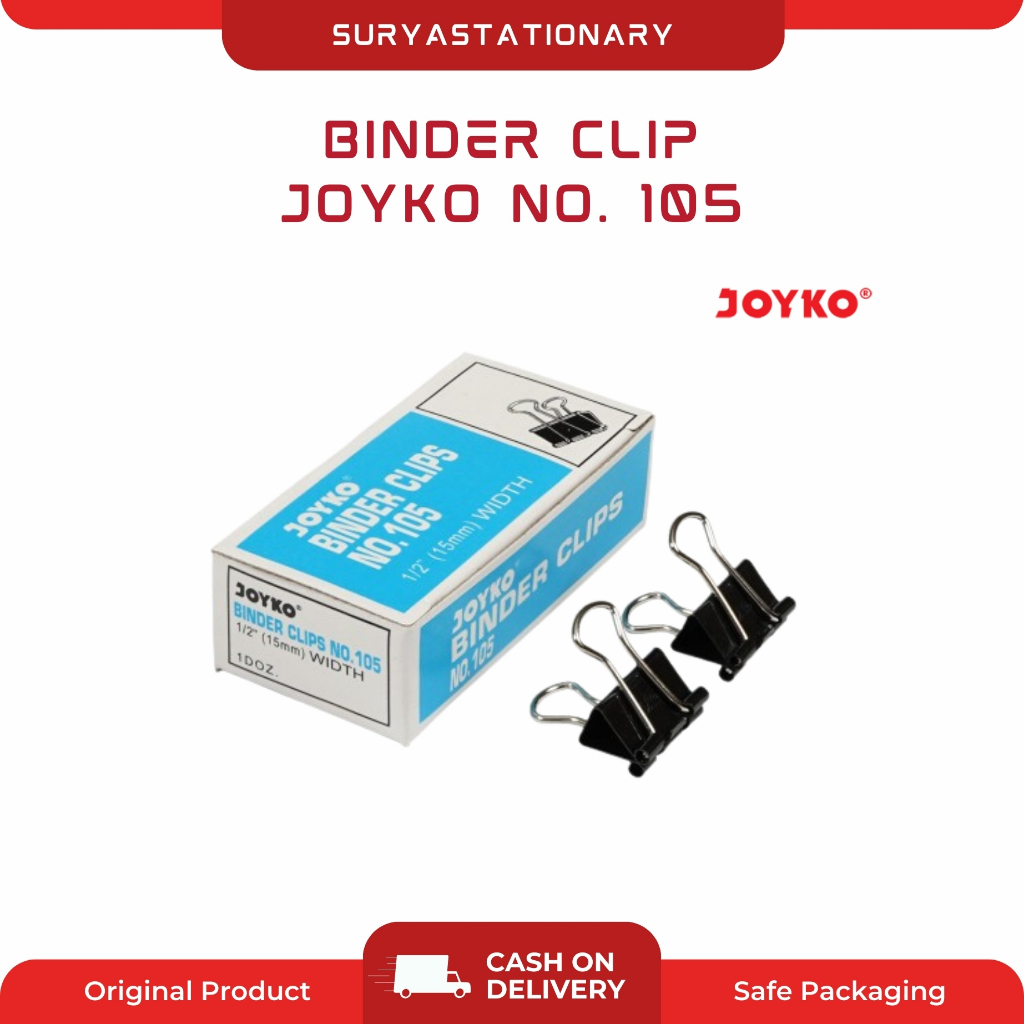 JOYKO BINDER CLIP NO. 105 (PCS) / PENJEPIT KERTAS JOYKO 105 / BINDER CLIP NO. 105