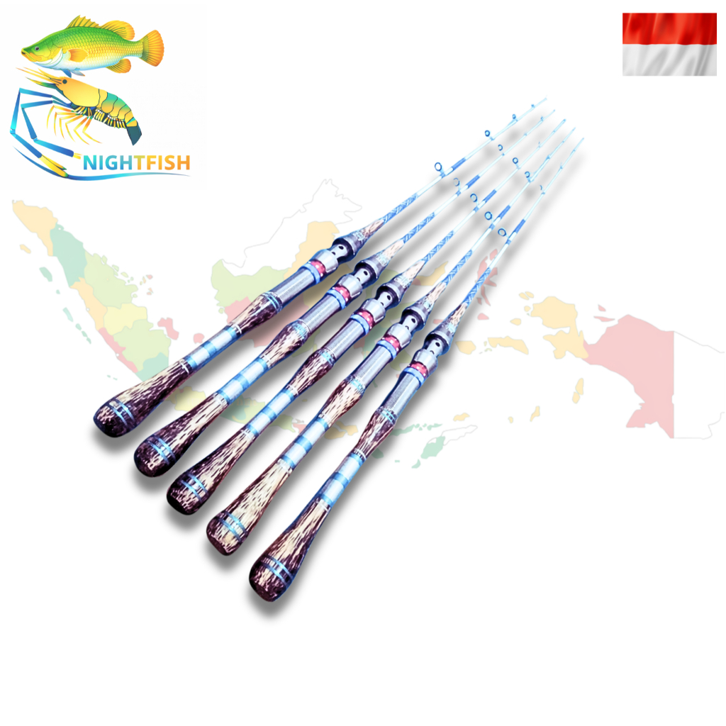 pake 5 joran udang/ikan dengan gagang kayu nibung 120-150 cm