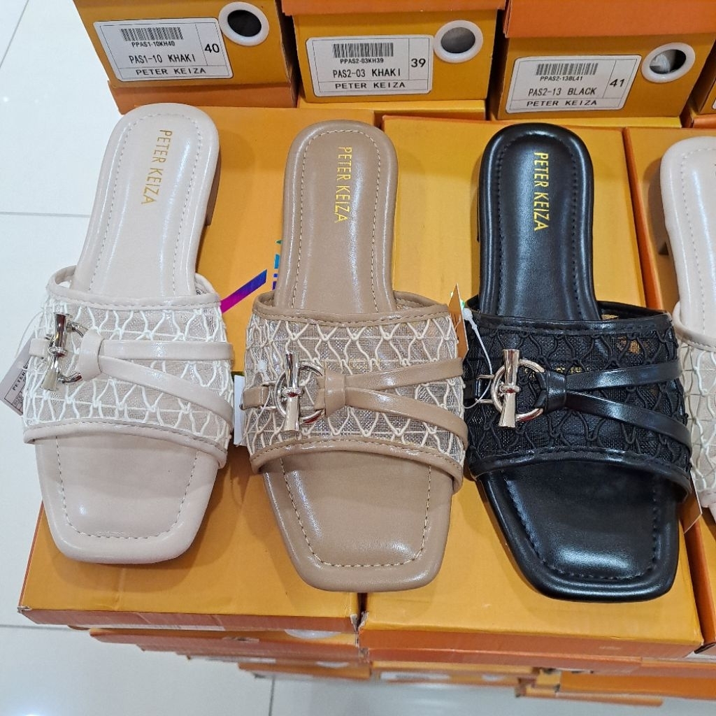 sandal wanita peter keiza hak 2 cm sol empuk