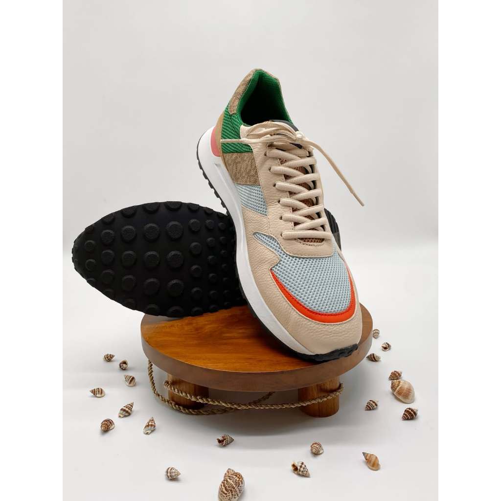 Sepatu Pria  - Dax Color - Block Mixed-Media Trainer