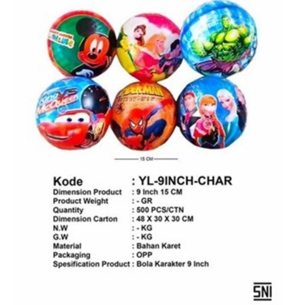 Bola karakter lembut mainan anak bola