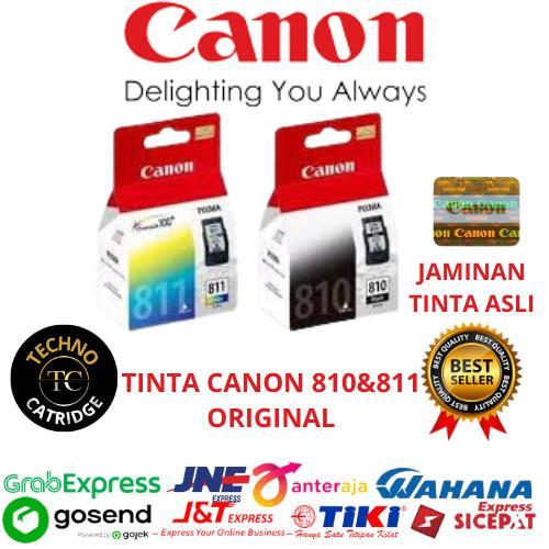 Tinta Canon 810 Black & 811 Colour 1Set Original Cartridge untuk Printer iP2770 MP237 MP245 MP258