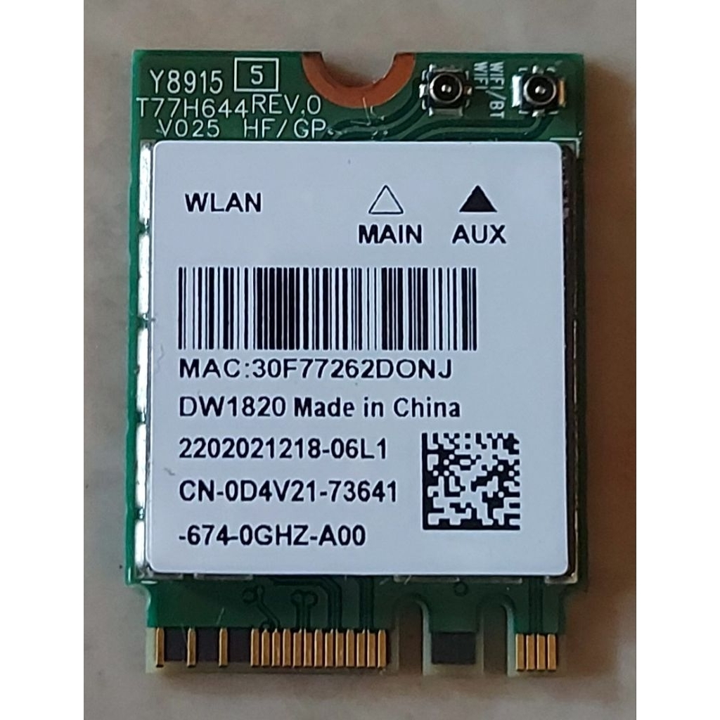 Wifi Card Qualcomm Atheros DW 1820 Bluetooth 4.1