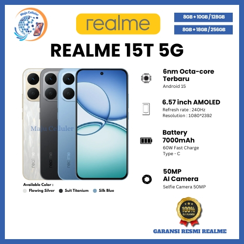 HP REALME 15T 5G 8/256GB & 15T 5G 8/128GB (GARANSI RESMI REALME)