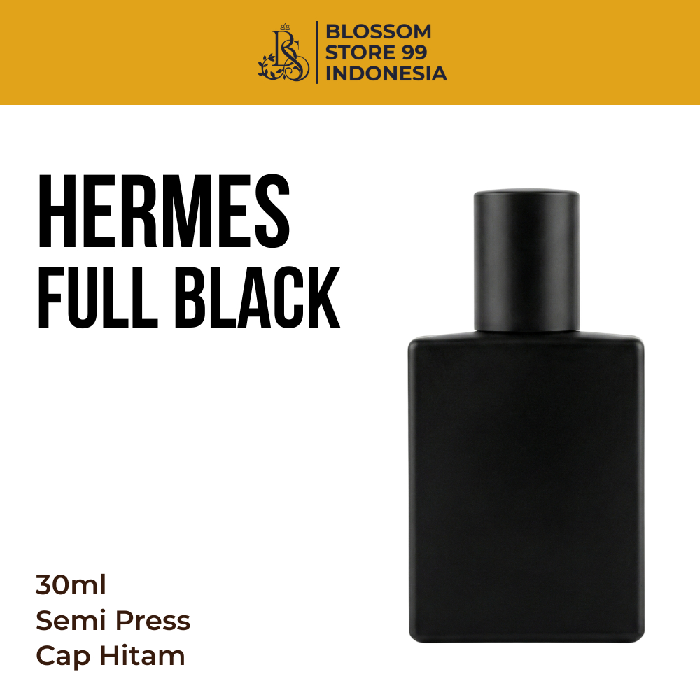 Botol Parfum Hermes Full Hitam 30ML Semi Press - Botol Hermes Semi Press 30ML Full Hitam