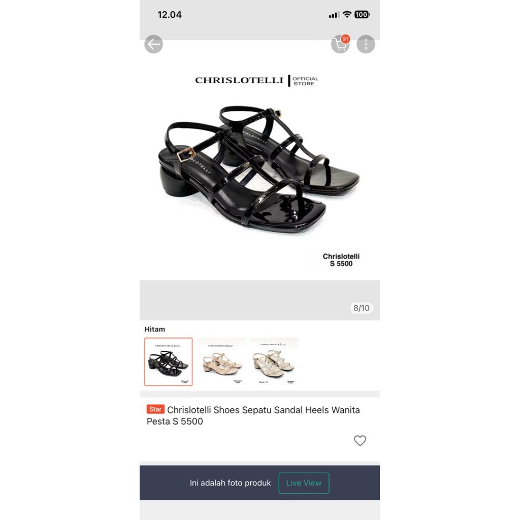 preloved sepatu sandal pesta heels chrislotelli