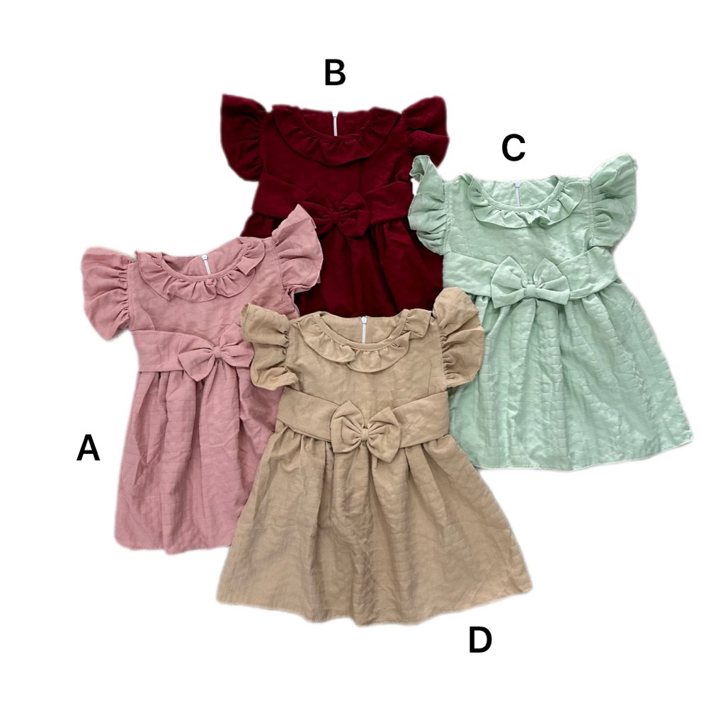 Dress bayi PESTA lucu murah gaun bayi kembang mewah polos cantik pink putih topi sepatu terusan bayi