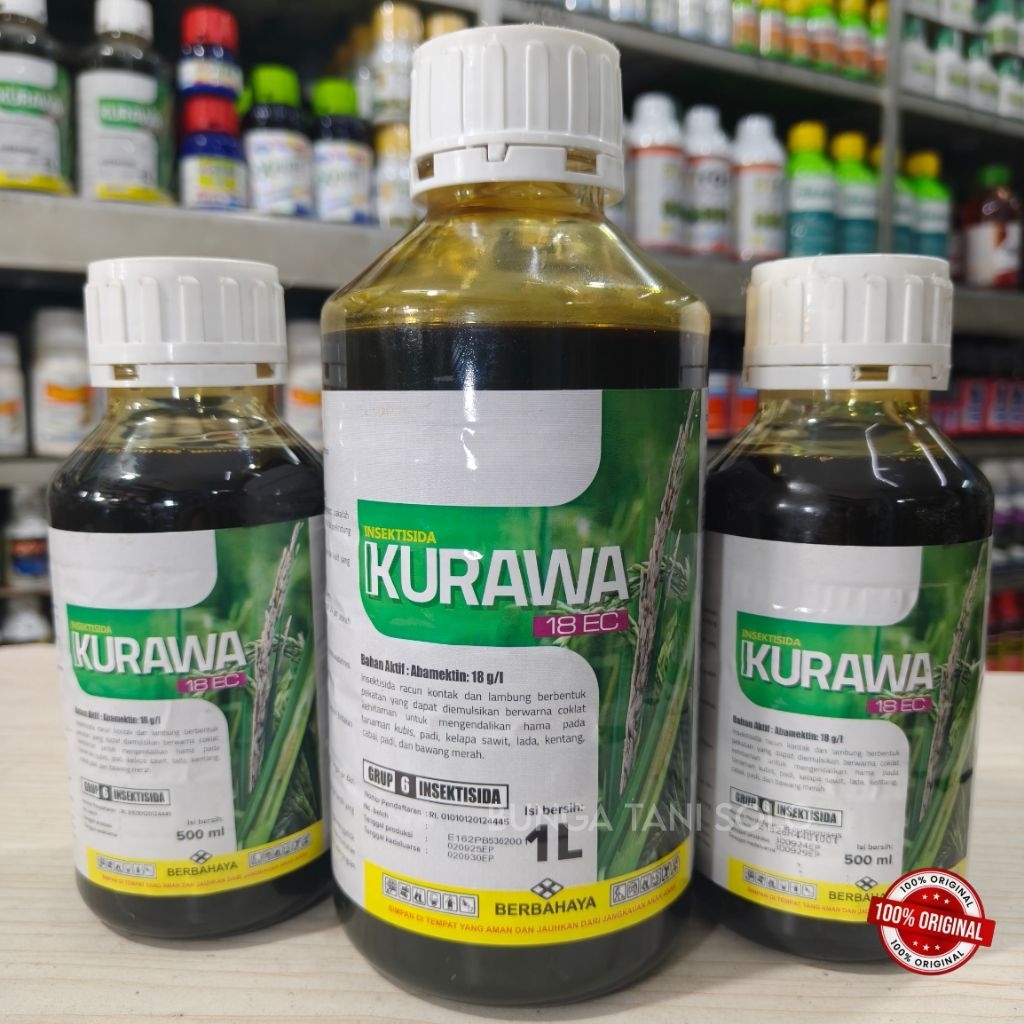 KURAWA 18EC - 1L & 500ml Insektisida Anti Hama Thrips, Tungau, Kutu Kebul Penyebab Daun Keriting