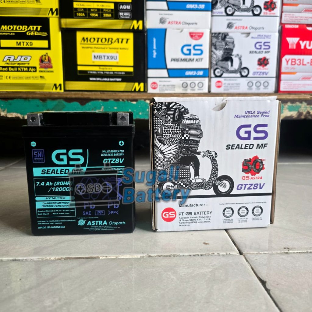 Aki Motor GS Astra GTZ8V MF Aki Kering YTZ8V MBTX7U 12Volt 7.4Ah ORIGINAL ASTRA OTOPARTS