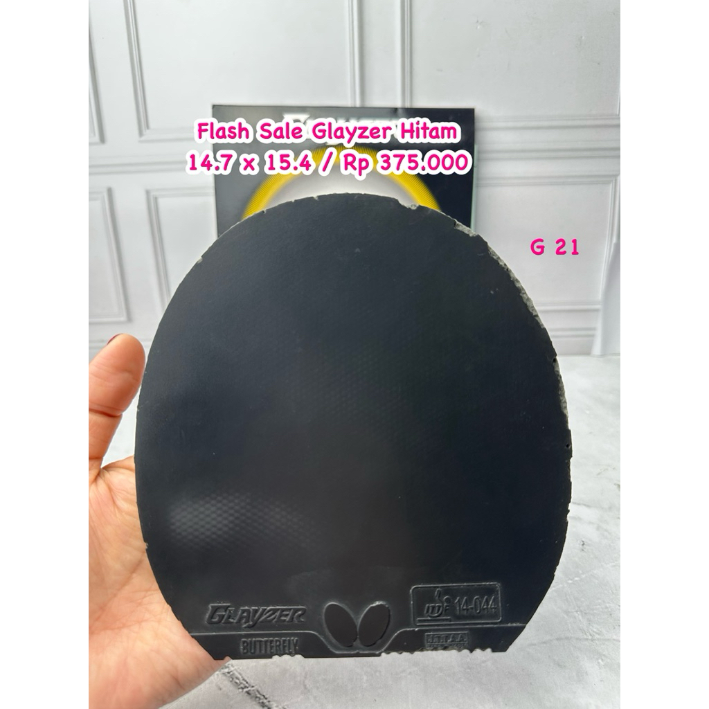 SECOND BET BAT BAD KARET PINGPONG TENIS MEJA GLAYZER WARNA HITAM