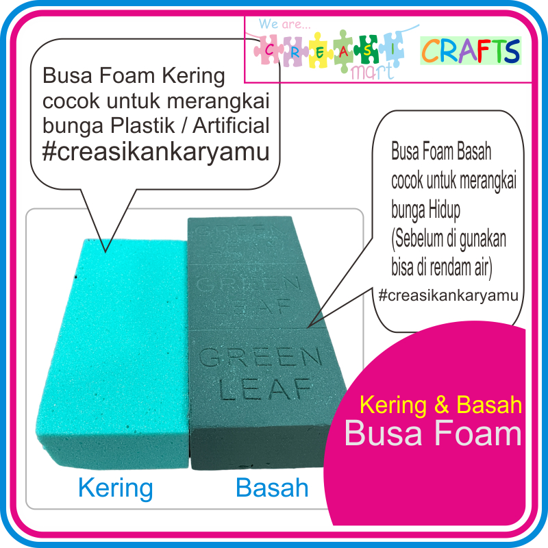 Gabus Bunga / Busa Foam / OASIS Kering & Basah untuk Merangkai Bunga