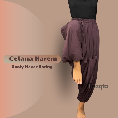 TAZQTA Rok Sirwal Harem Celana Yoga Mediasi dan Santai
