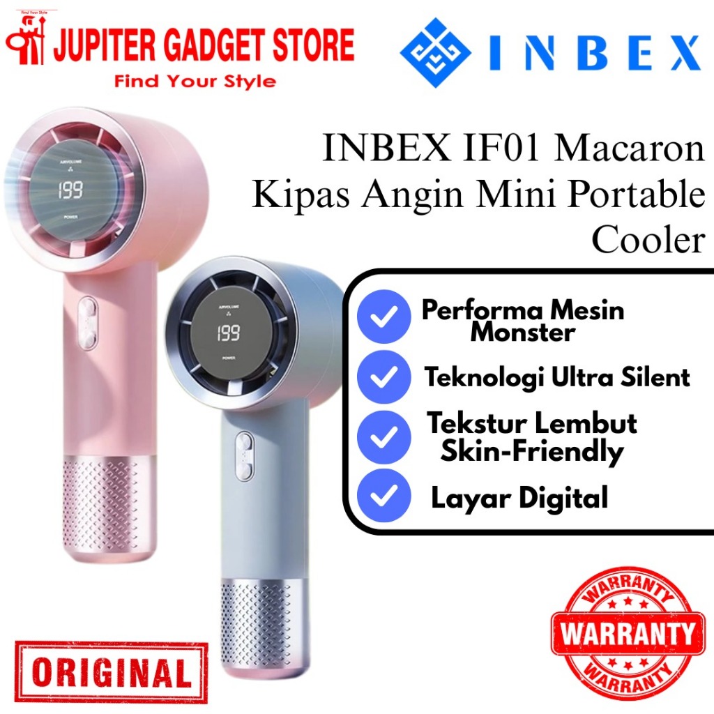 INBEX IF01 Macaron Kipas Angin Mini Portable Cooler 17000RPM LED display