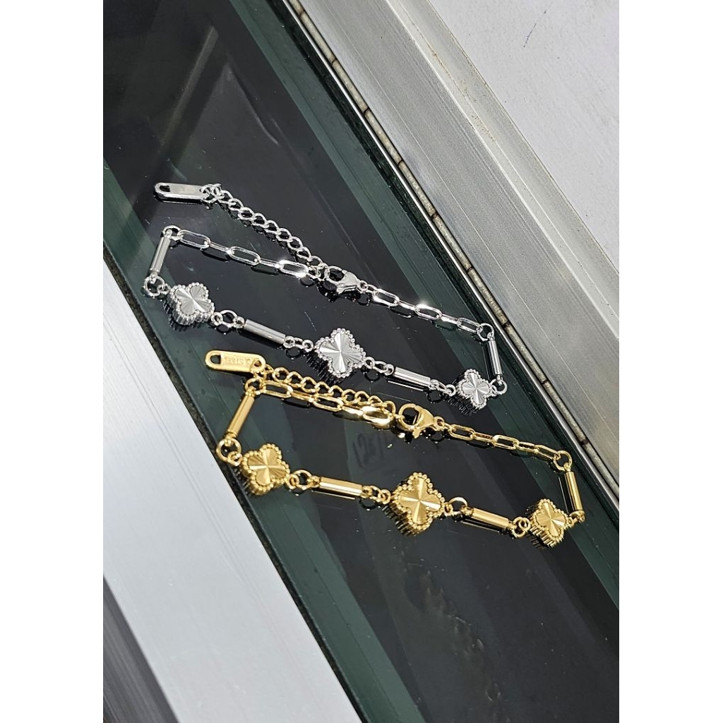 gelang titanium, gelang clover , gelang clover bambu