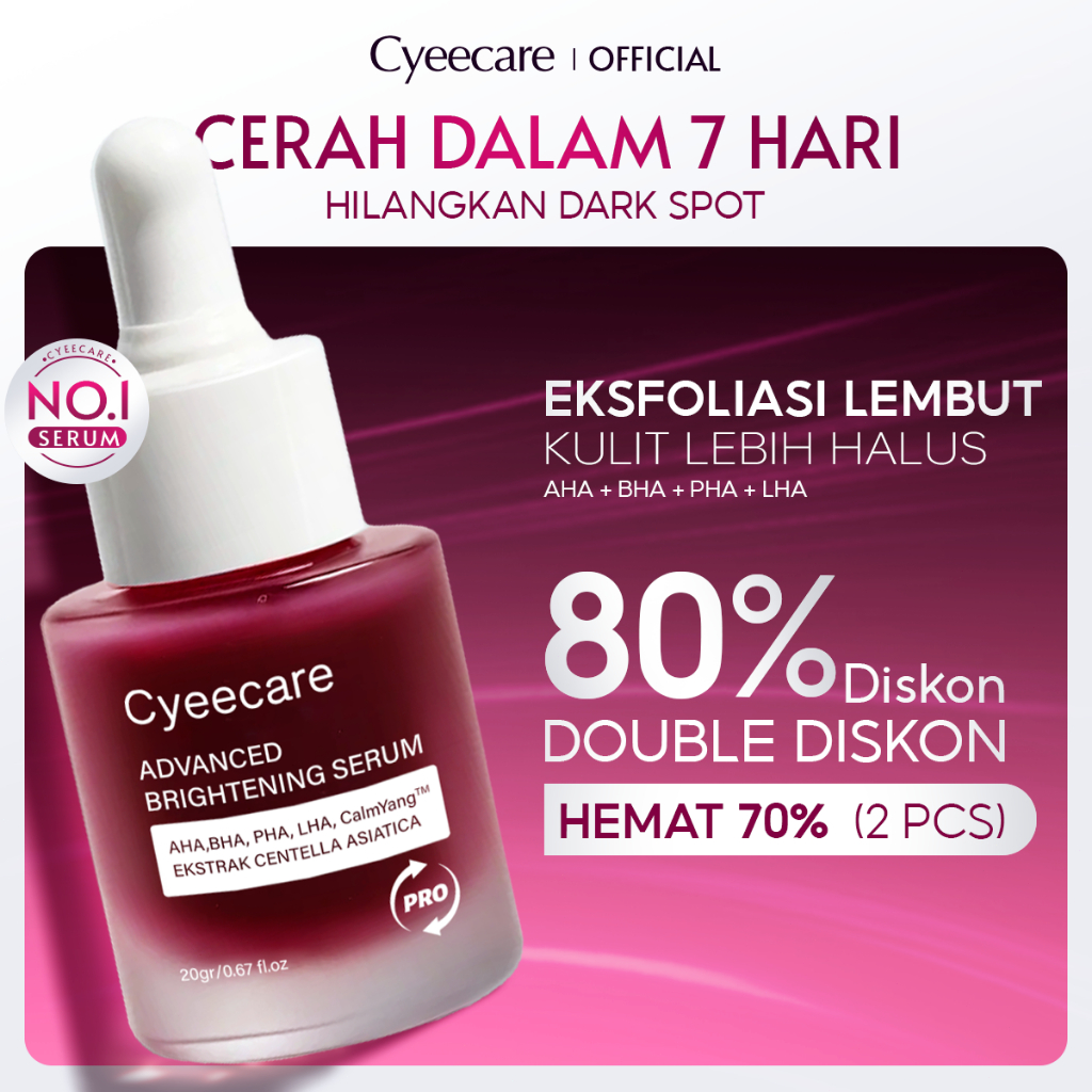 [KOL Exclusive] Cyeecare Serum Eksfoliasi AHA BHA PHA LHA Peeling Serum Brightening Hilangkan Dark S