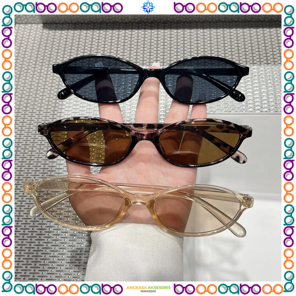 A30 Kacamata Sunglasses Warna Pria Wanita Bulat Oval Vintage Retro Gaya Fashion Korea Viral Trendy K