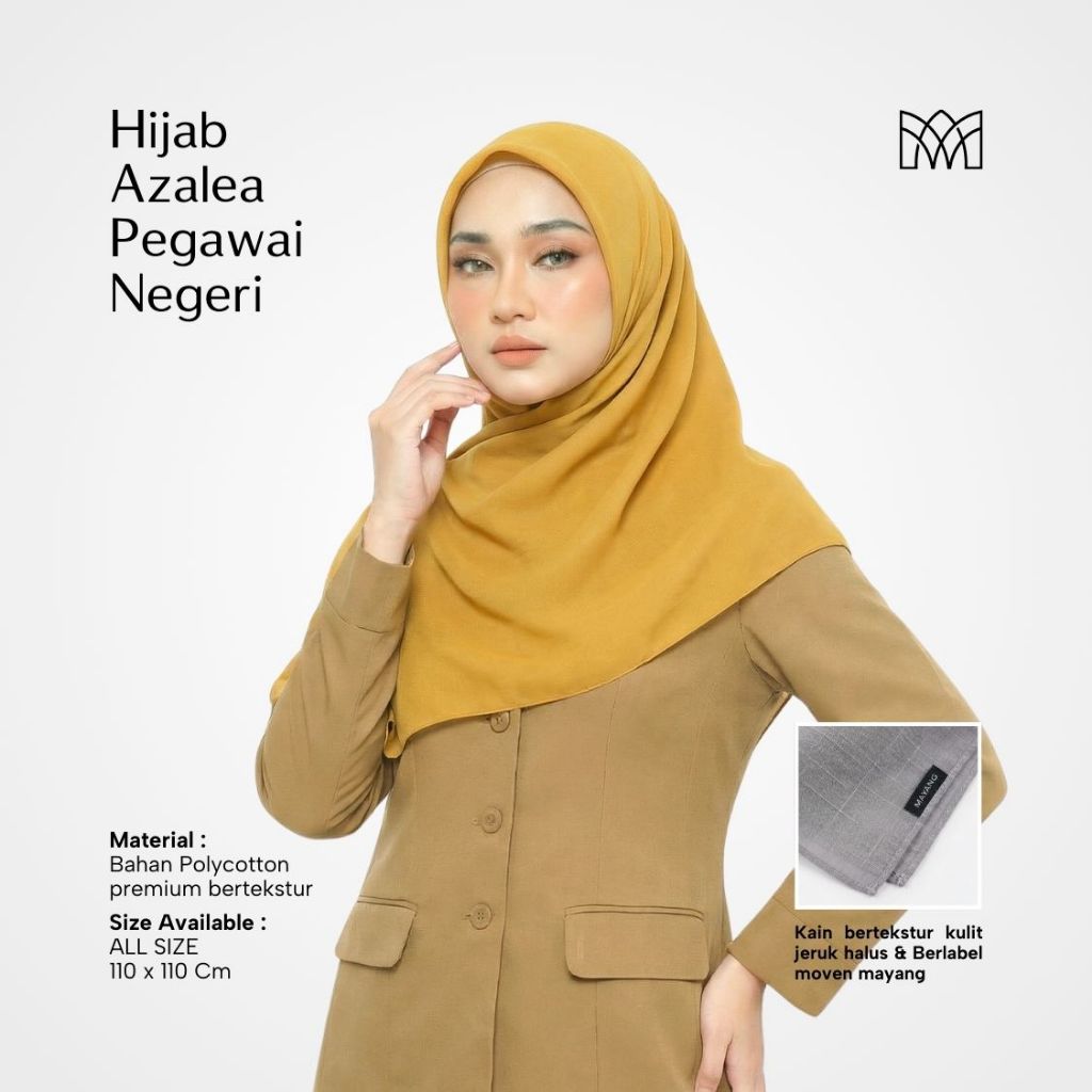 Mayang Collection - Hijab Azalea Polycotton | Hijab Jilbab Segi Empat Pegawai Negeri Daily (J00099)