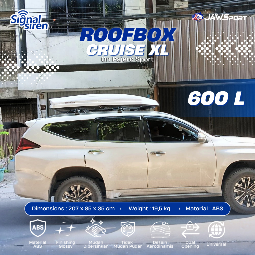 Roof Box Roofbox Bagasi Atas Mobil JAWSPORT Mobil Universal 350 400 500 600 700 Liter | Cocok Avanza