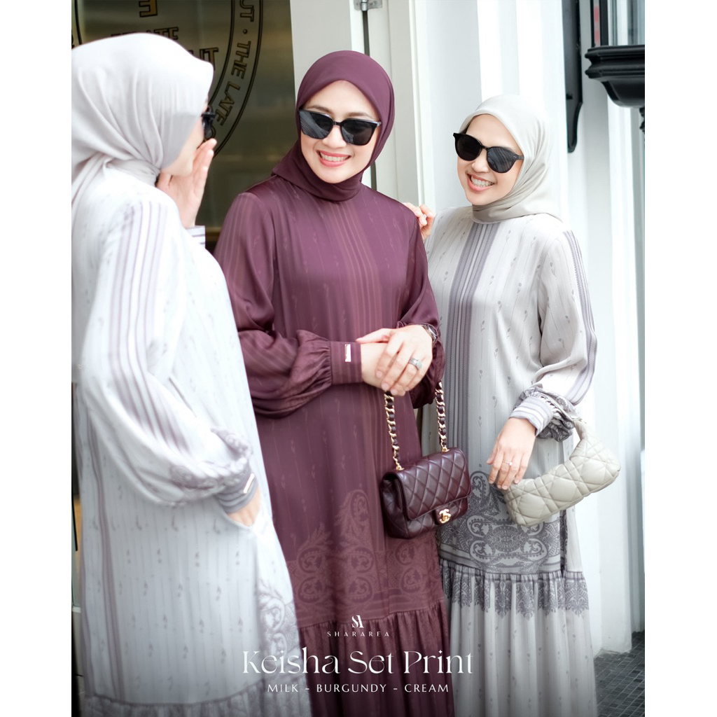 Keisha Set Print by Shararea | Dress Set Scarf