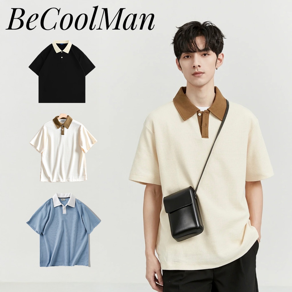 BeCoolMan | Kaos polo pria  | Korean style Rugby Rugby Polo shirt