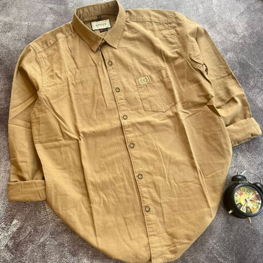 kemeja gucci polos pria slimfit atasan pria ukuran jumbo pakaian pria casual