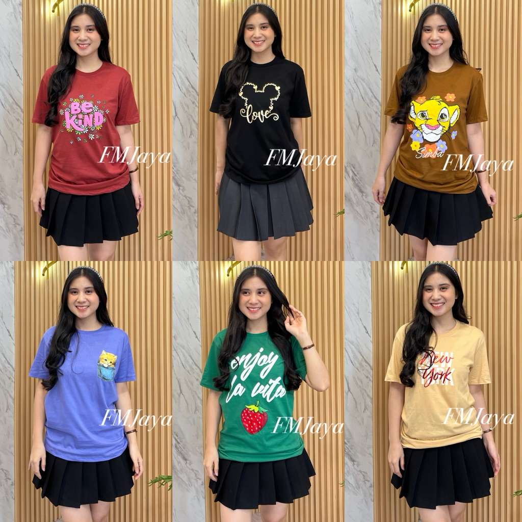 KAOS DAILY WANITA 9999 || KAOS COTTON COMBED WANITA || TOP POLOS ONECK COTTON | BAJU KAOS TUMBLR TEE