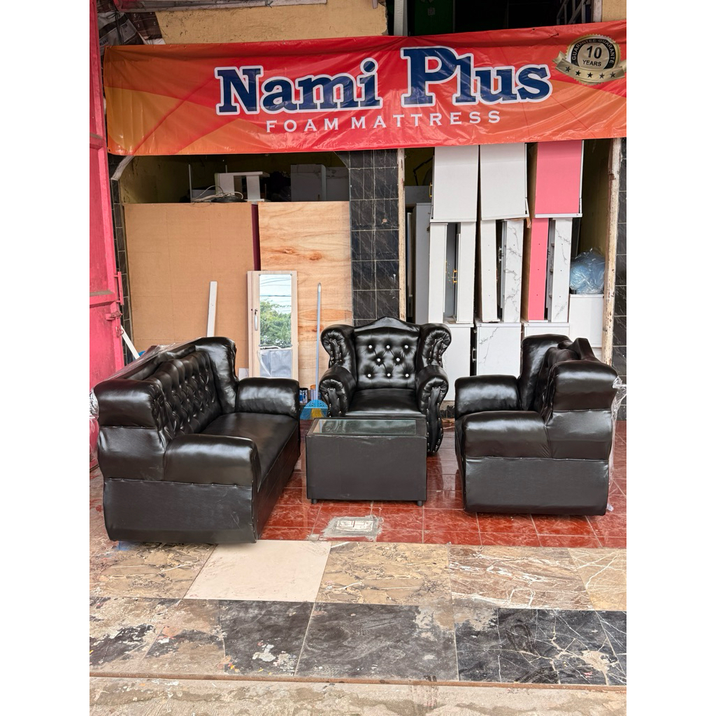 SOFA RUANG TAMU TIGER  321 bahan full kalep, tersedia warna merah, hitam, coklat