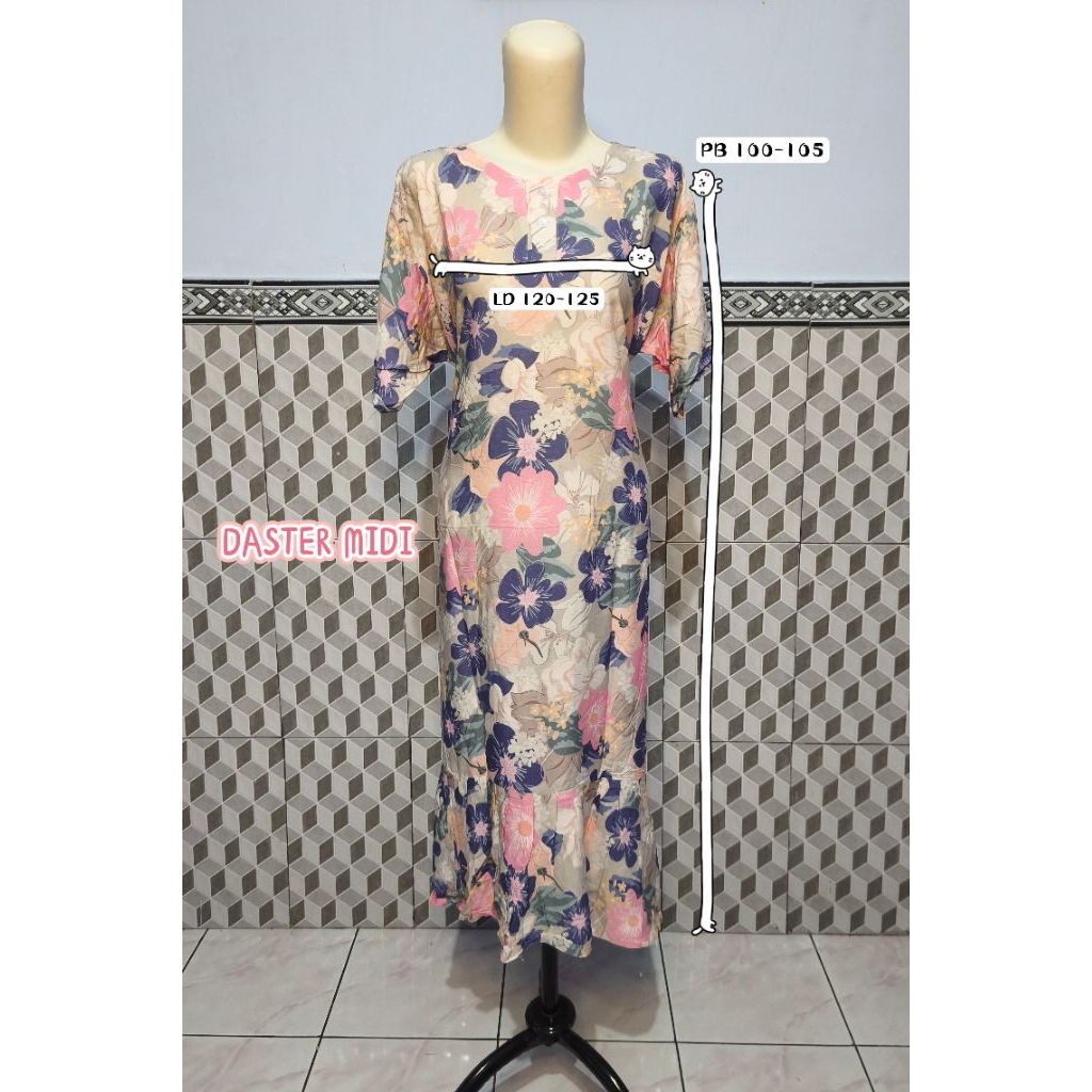 DASTER MIDI/Daster Motif Korea Jumbo/Homedress/Daster Motif