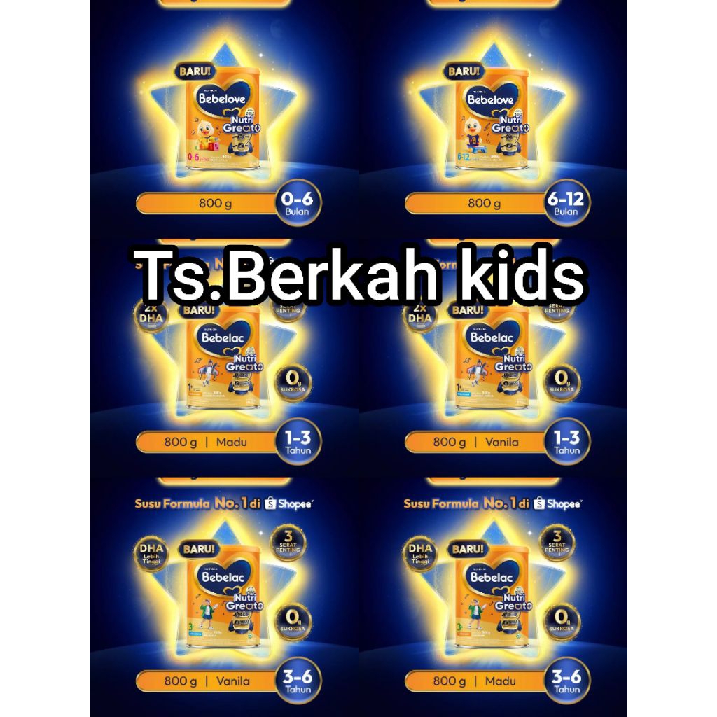 Bebelac 1+ | 3+ Madu/Vanila | Bebelac 1 & 2 800g