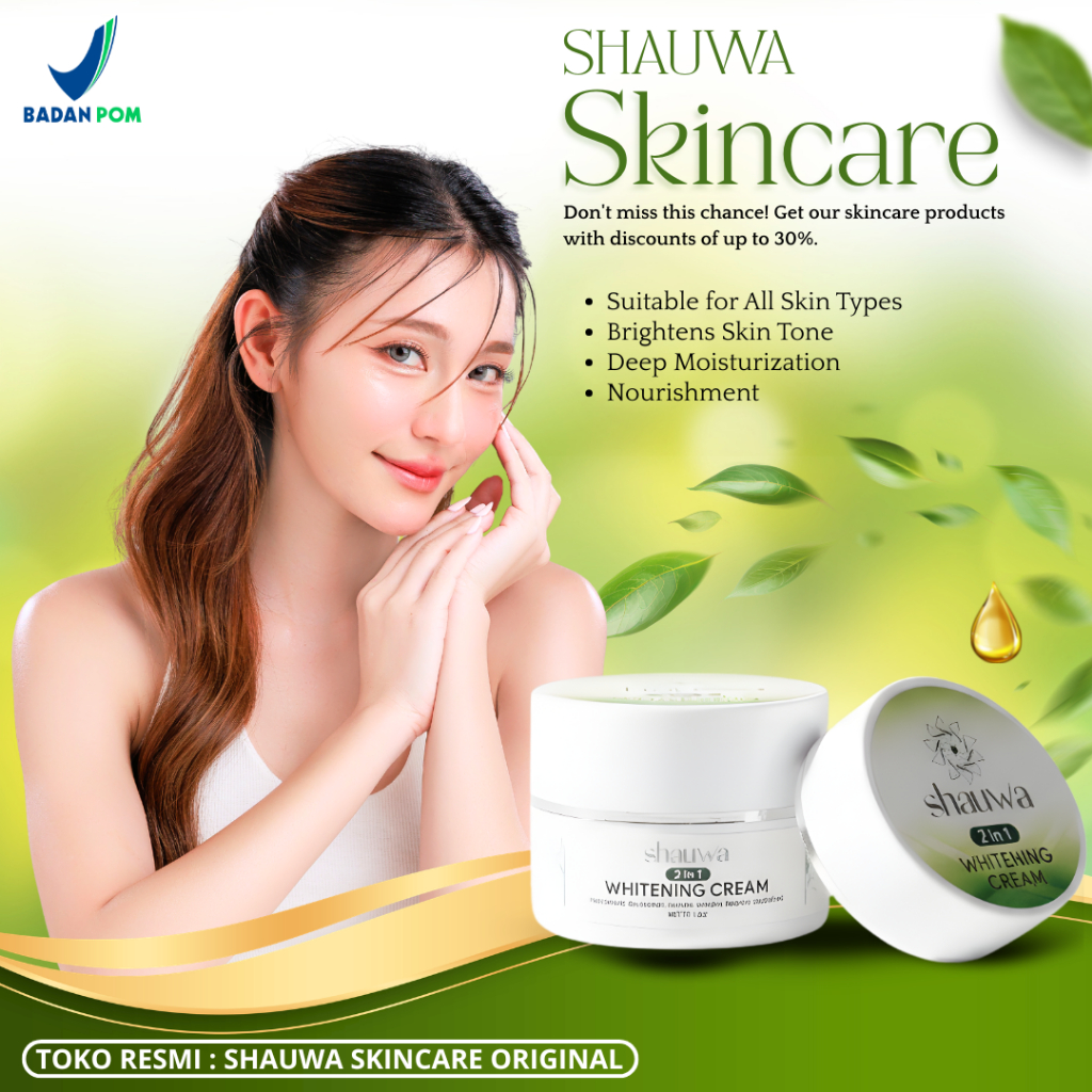 SHAUWA Cream  Wajah 2 in 1 Original | Pemutih, Glowing & Hilangkan Flek