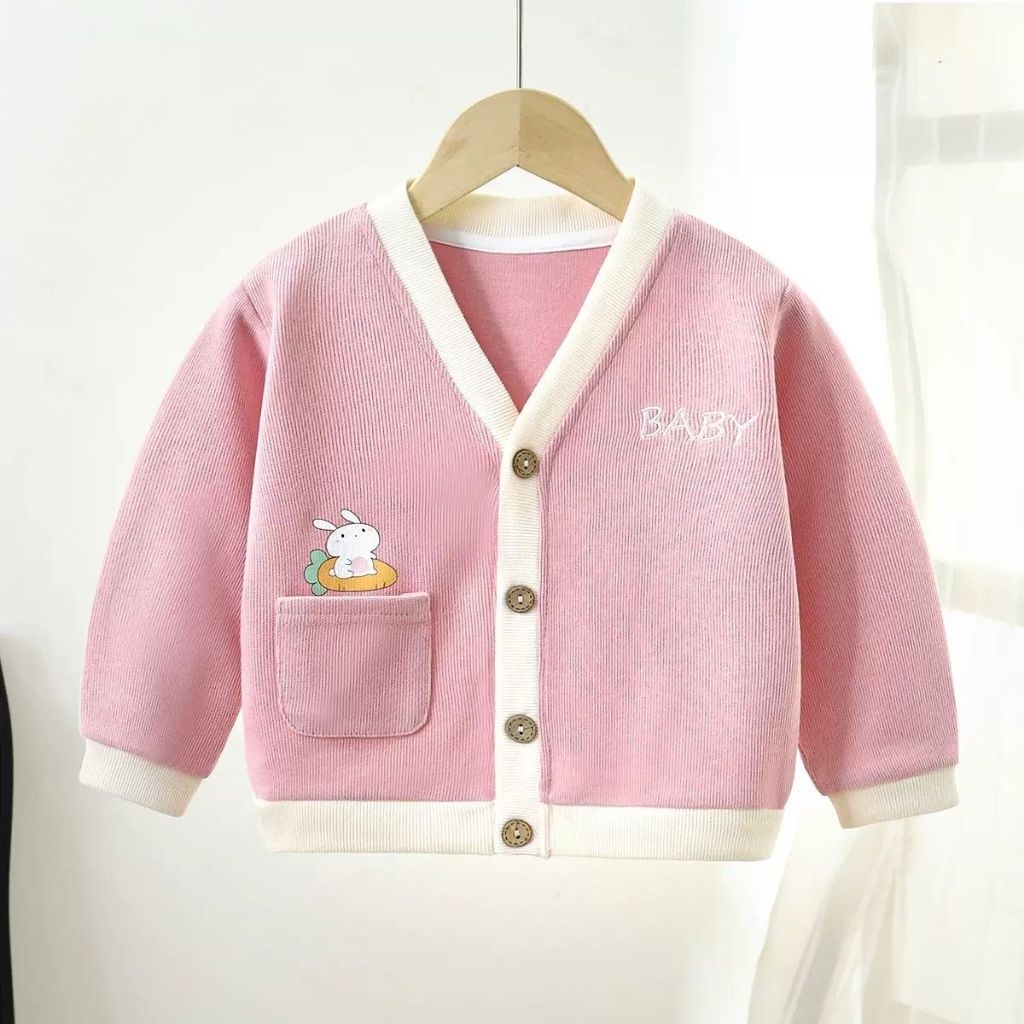 Jaket Sweater Cardigan Anak Bayi Laki Laki Perempuan Model Rajut Kancing
