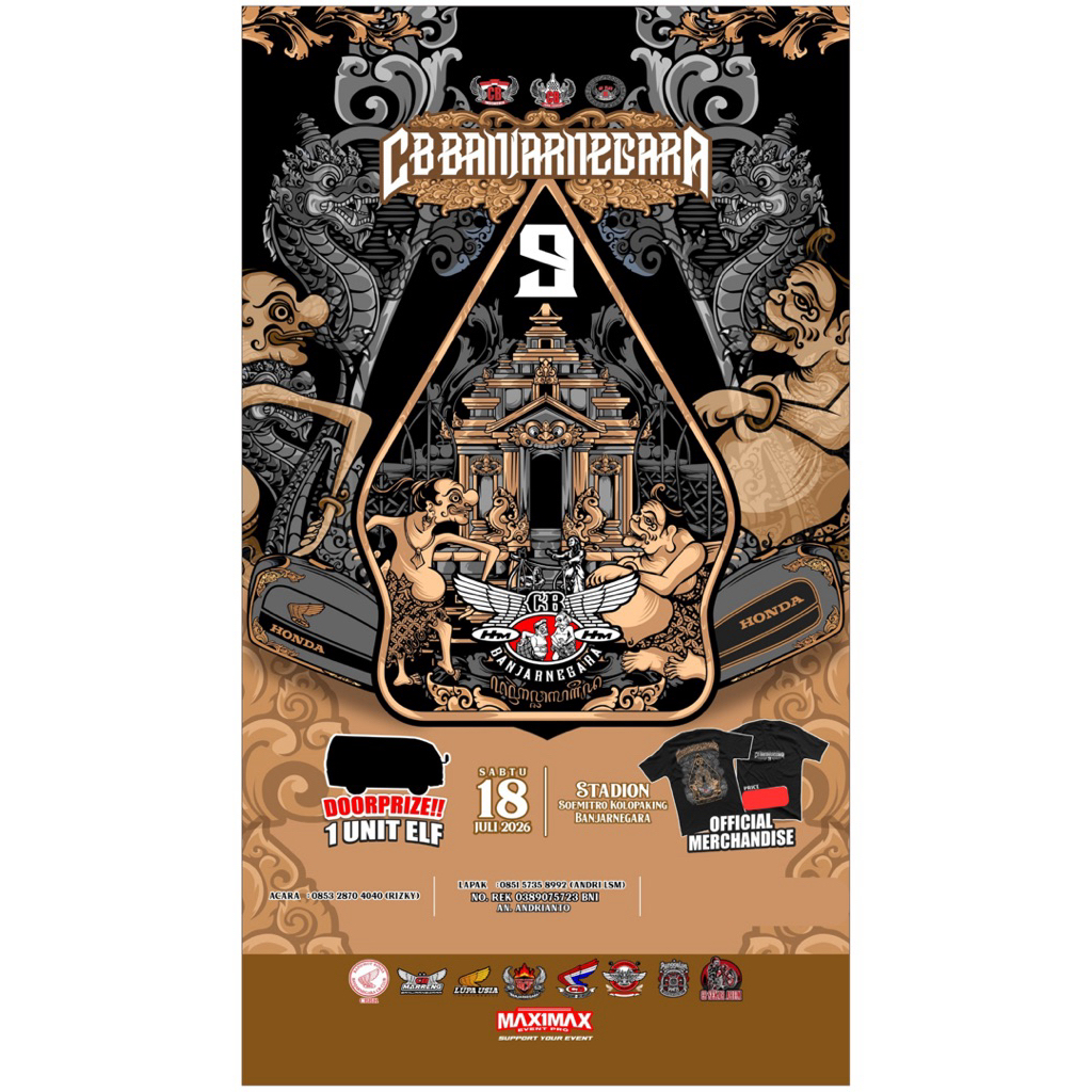 KAOS OFFICIAL ANNIVERSARY CB BANJARNEGARA KE 9 TANGGAL  18 JULI 2026 DI STADION KOLOPAKING BANJARNEG