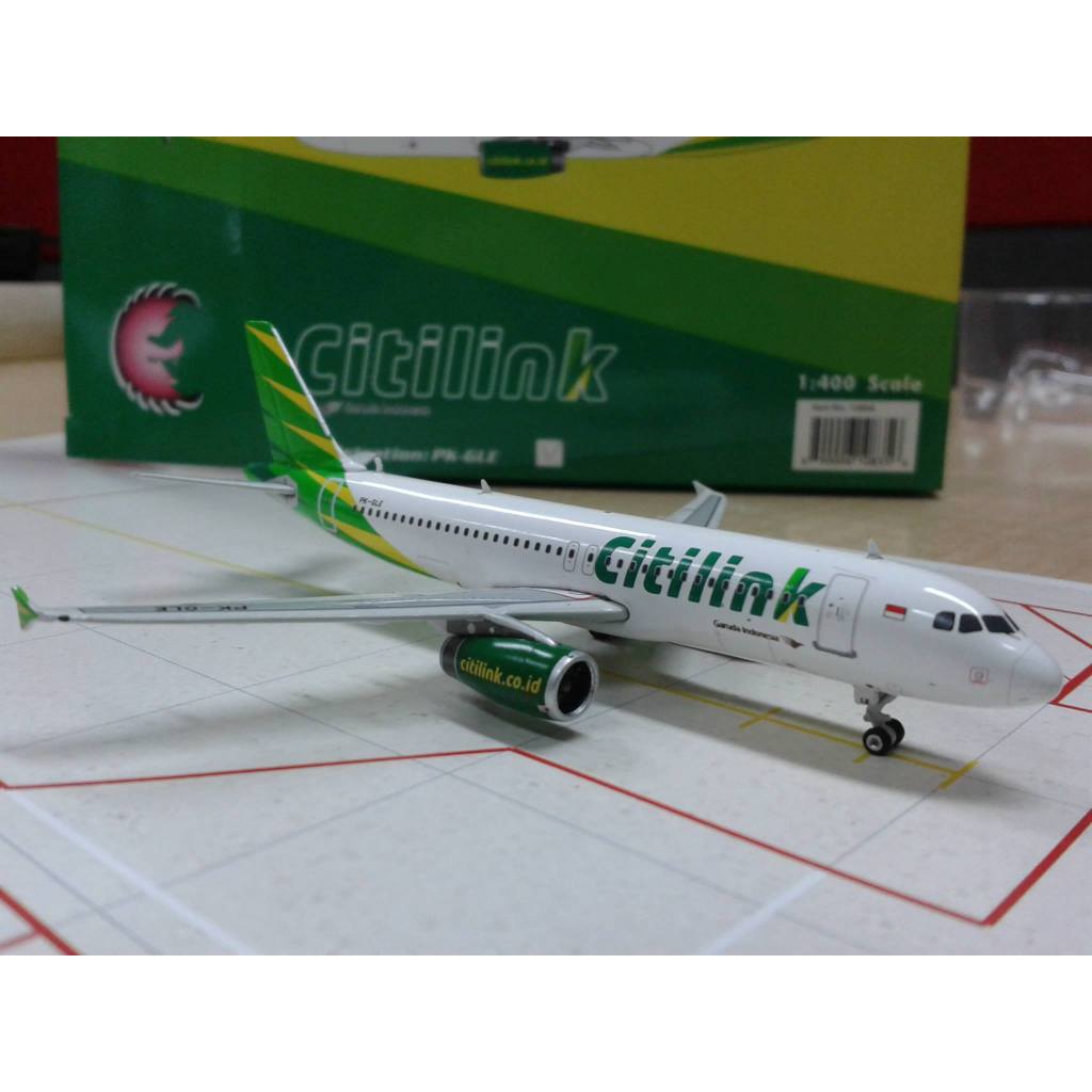 Diecast Pesawat - Citilink - Garuda Indonesia Airbus A320-200 rego PK-GLE Phoenix skala 1:400