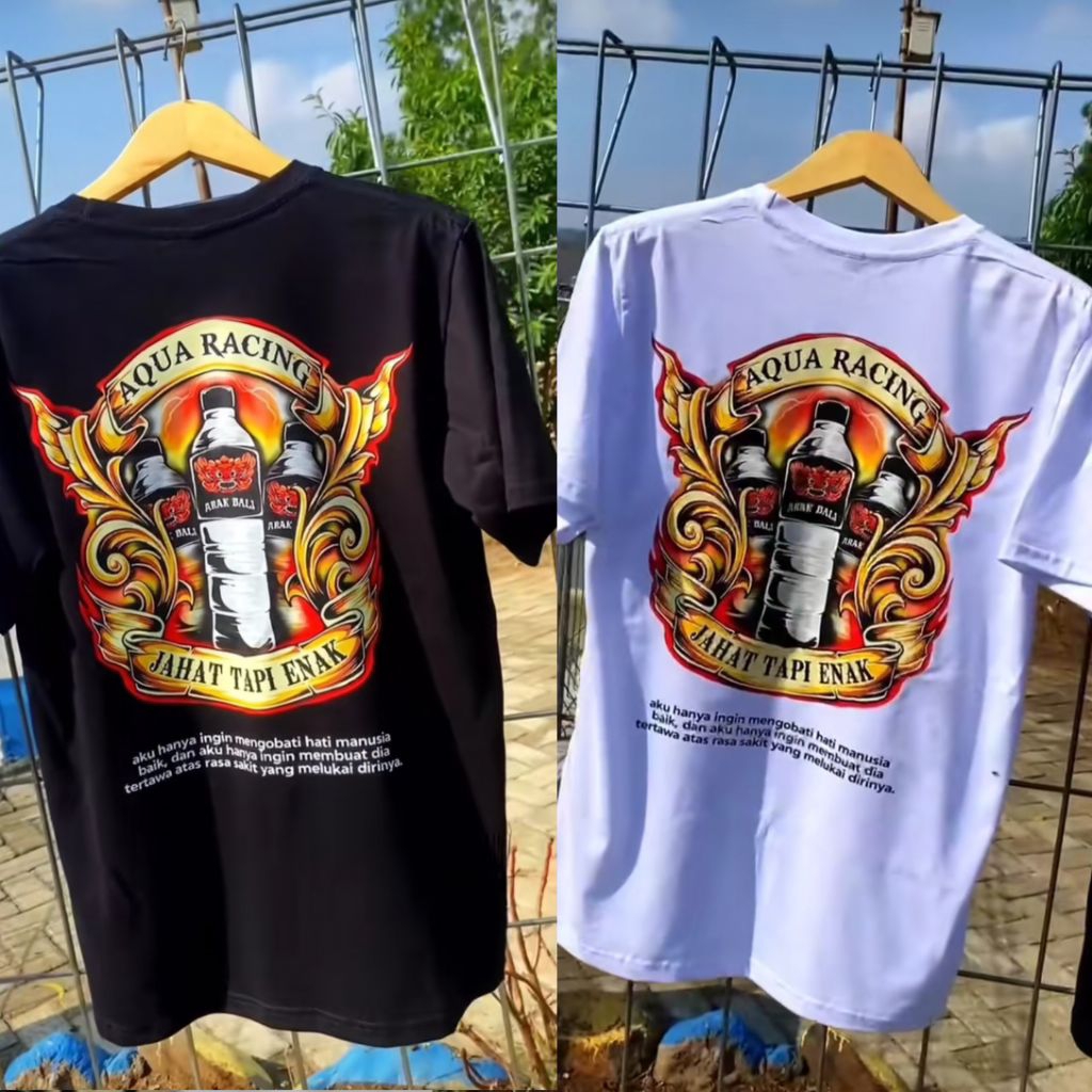 Kaos Aqua Racing Arak Bali /Baju T-shirt Jahat Tapi Enak Combed 24s Unisex Premium