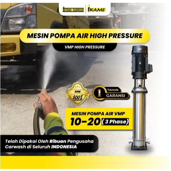 Pompa Jet Steam VMP IKAME 10-20 3 Phase - Vertical Multistage Pump - Mesin Pompa Pendorong Air High 