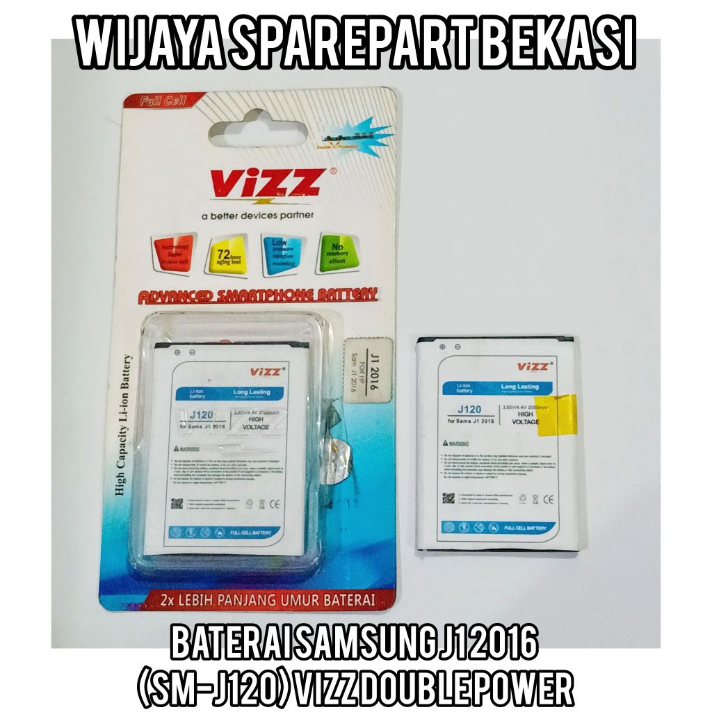 BATERAI SAMSUNG J1 2016 (SM-J120) DOUBLE POWER VIZZ