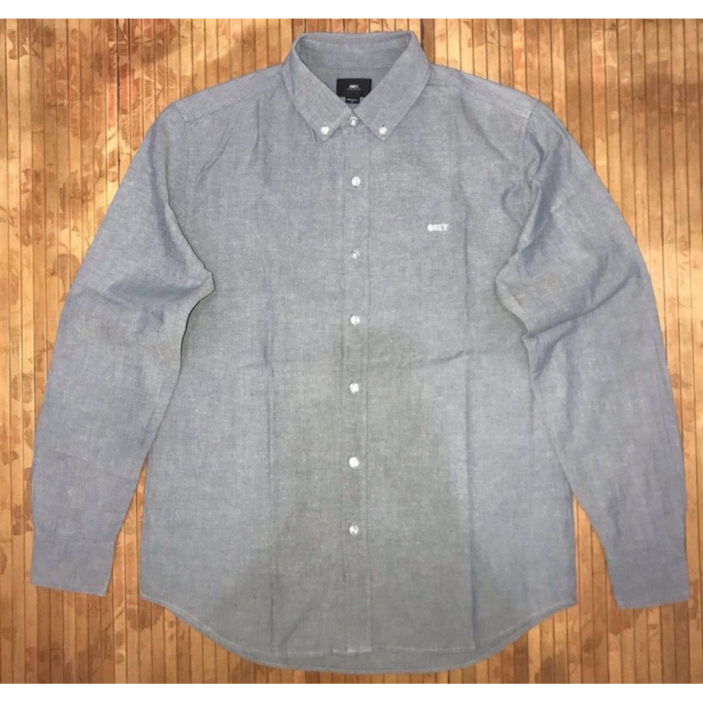 OBEY BUTTON DOWN LONG SLEEVE SHIRT santa cruz thrasher