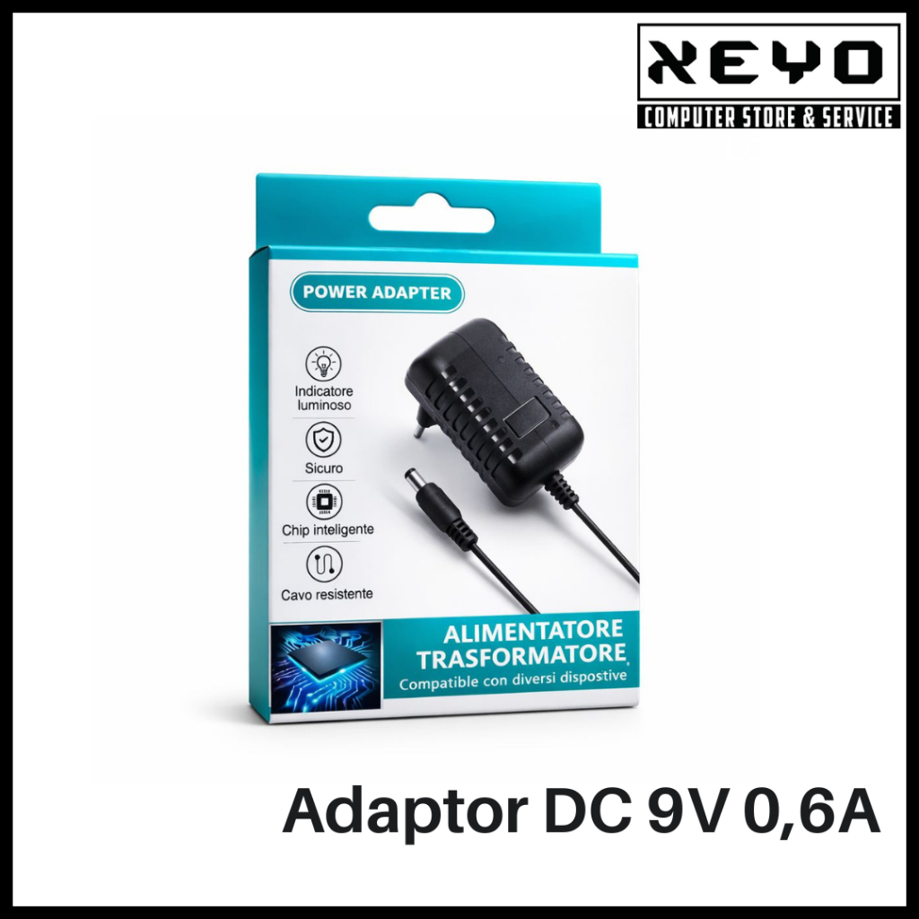Adaptor 9V 0.6A Power Supply DC 9 Volt 600mA Router TP-Link Tenda Modem Efek Gitar