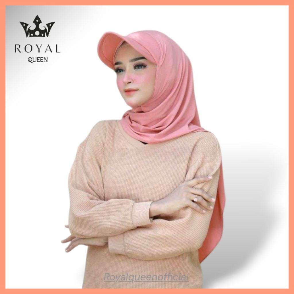 QN-Jilbab Pashmina Topi Ovale Jersey Instan / Kerudung PashminaSporty Topi Dewasa Ovale Muslim Panja