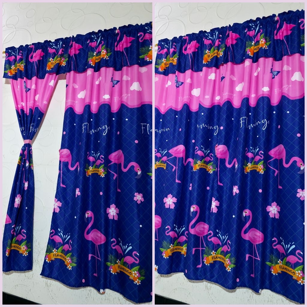 Hordeng/gorden jendela pintu SERUT karakter lucu model Serut rumbai mudah pemasangan
