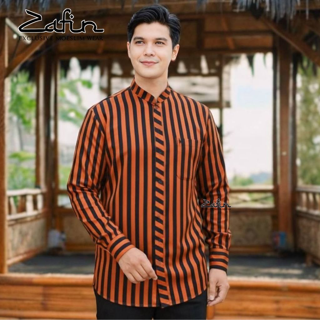 BAJU KOKO LURIK SURJAN JAWA KEMEJA SHANGHAI PRIA MUSLIM KEMKO DEWASA BASIC KATUN SERAGAM ANAK SANTRI
