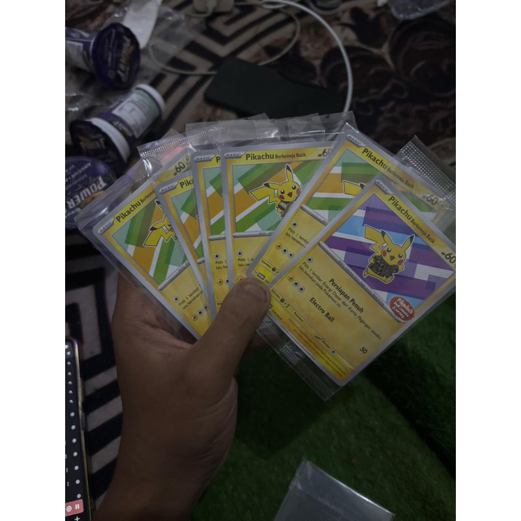 Pikachu Batik 4pcs Warna Hijau