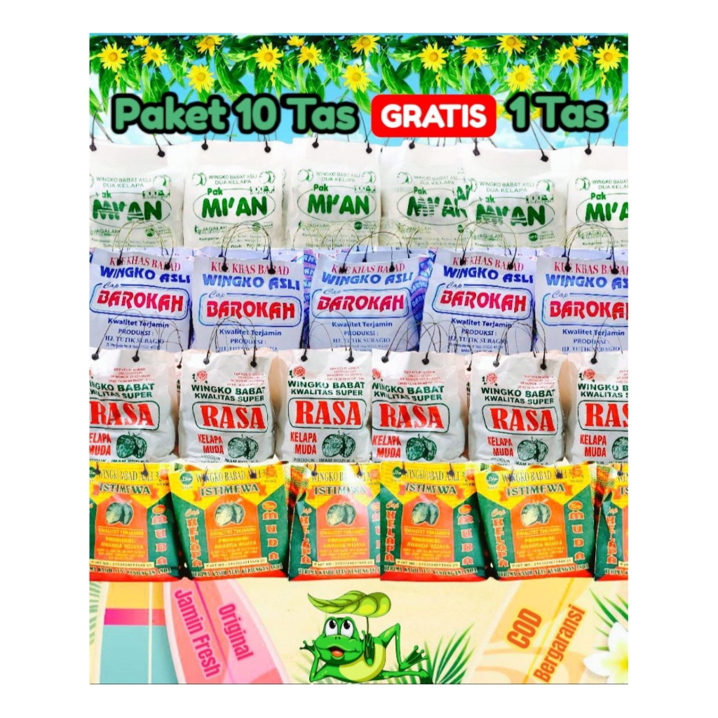 Paket 10 Tas wingko babat asli oleh-oleh wisata bahari lamongan