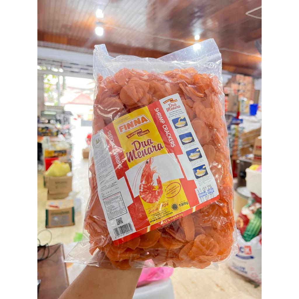 Kerupuk Dua Menara Finna / Shrimp Crisp Dua Menara Finna / Kerupuk Udang Finna - 1 Kg