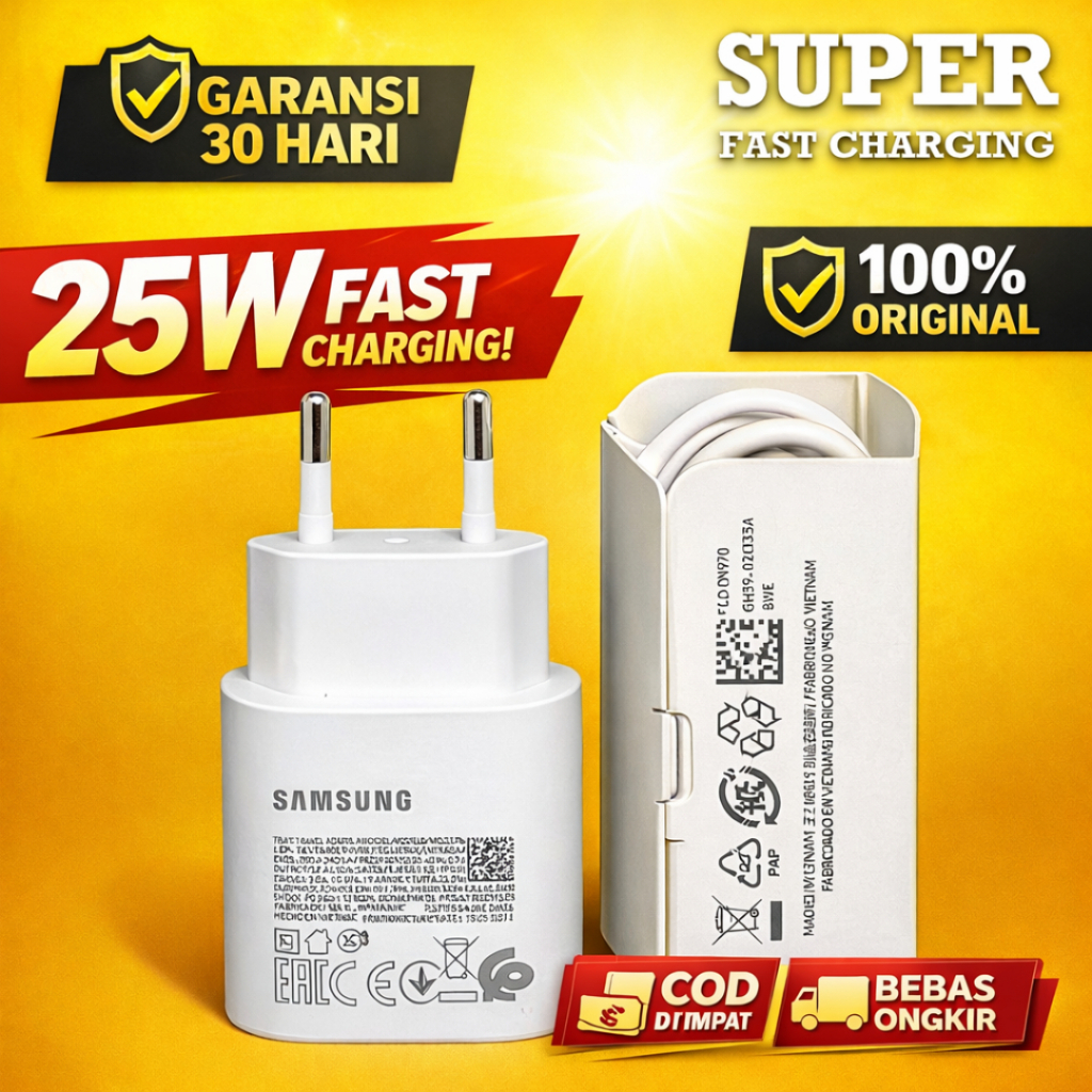 Charger Samsung Original Type C Fast Charging Casan HP Ori A05 A06 A05s A15 A35 A50 A52 A54 A55 A56