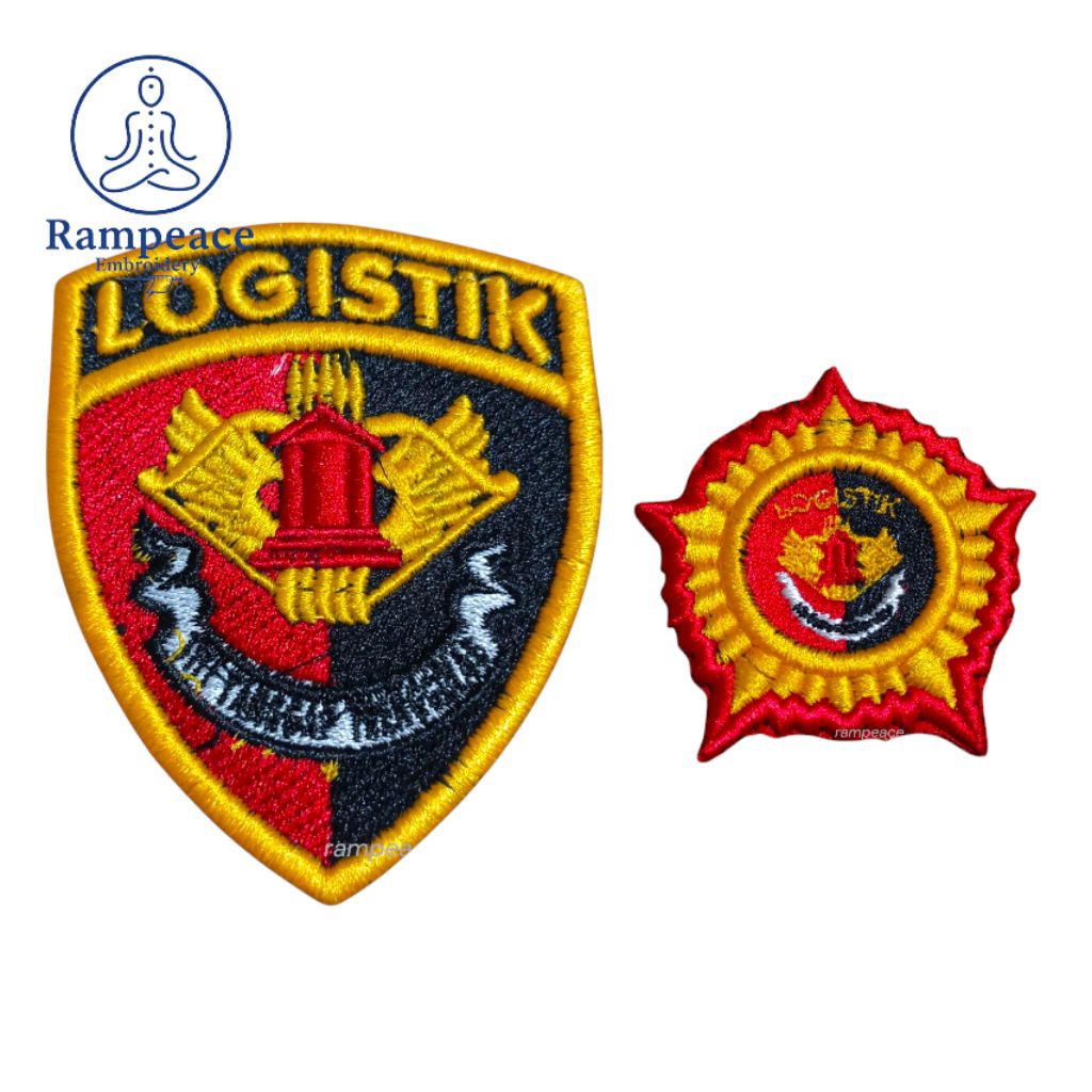 Logo Logistik Polri Dan Roda Logistik Polri Bordir Timbul